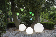 Blitar 32" Large Globe Shaped Wired LED Outdoor Landscape Light