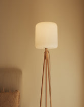 Dumai 55'' 140 Integrated LED Wired Natural Tripod Floor Lamp