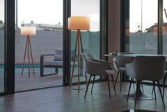 Dumai 55'' 140 Integrated LED Wired Natural Tripod Floor Lamp
