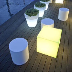 Solok 17" Illuminated Cube - Multi-Functional Stool, ambient light or landscape light. USB Rechargeable.