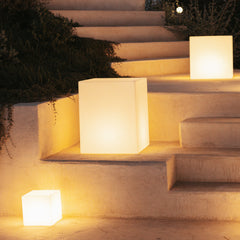 Solok 21" Illuminated Cube - Multi-Functional Stool, ambient light or landscape light. USB Rechargeable.