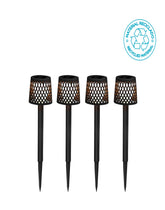 Depokita 4-Pack Black Low Voltage Solar Powered Integrated LED 14" Pathway Light Pack