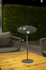 Tual Cordless LED Outdoor Table Lamp 16" Dark Gray