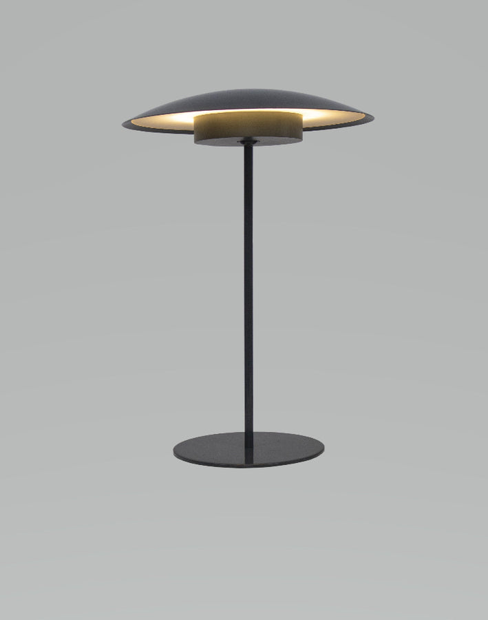 Tual Cordless LED Outdoor Table Lamp 16" Dark Gray, Ellumiglow