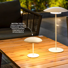 Tual Cordless LED Outdoor Table Lamp 11" White