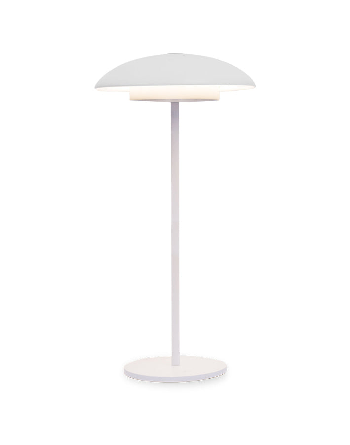 Tual Cordless LED Outdoor Table Lamp 11" White, Ellumiglow