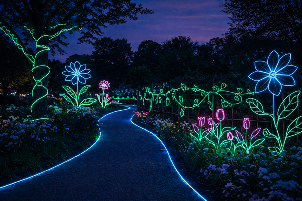 Spring Installations: EL Wire Art for Outdoor Spaces