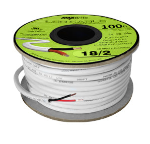 18AWG Low Voltage 2 Conductor LED Cable - Jacketed In-Wall UL Class 2