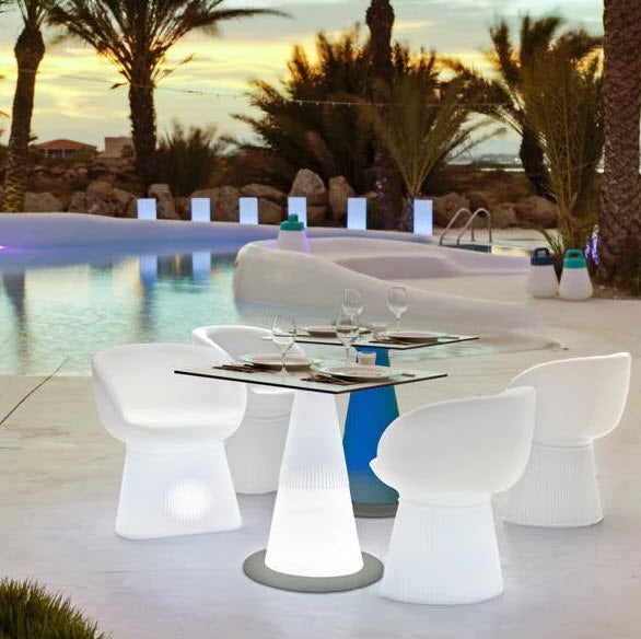 Fortuna 5-pc Dining Set - Solar LED Furniture (RGB + White)