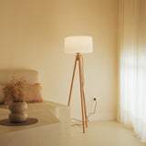 Dumai 55'' 140 Integrated LED Wired Natural Tripod Floor Lamp, Ellumiglow