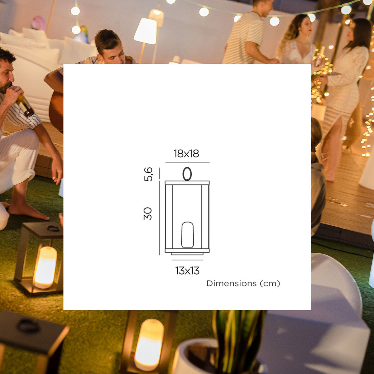 Bima 8" Cordless Lantern Rechargeable 200-Lumens