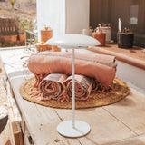 Tual Cordless LED Outdoor Table Lamp 11" White, Ellumiglow