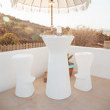 Cirebon 110 Illuminated Patio Polyethylene Height Bar Table, PET Table Top for Backyard, Poolside, Balcony,, Ellumiglow