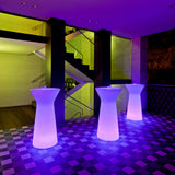 Cirebon 110 Illuminated Patio Polyethylene Height Bar Table, PET Table Top for Backyard, Poolside, Balcony,, Ellumiglow