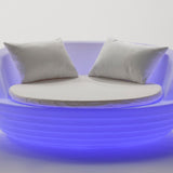 Langsa Illuminated Outdoor Patio Daybed with cushions and mattress