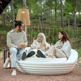 Langsa Illuminated Outdoor Patio Daybed with cushions and mattress