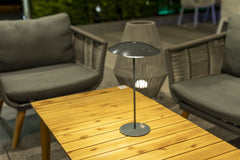 Tual Cordless LED Outdoor Table Lamp 16" Dark Gray