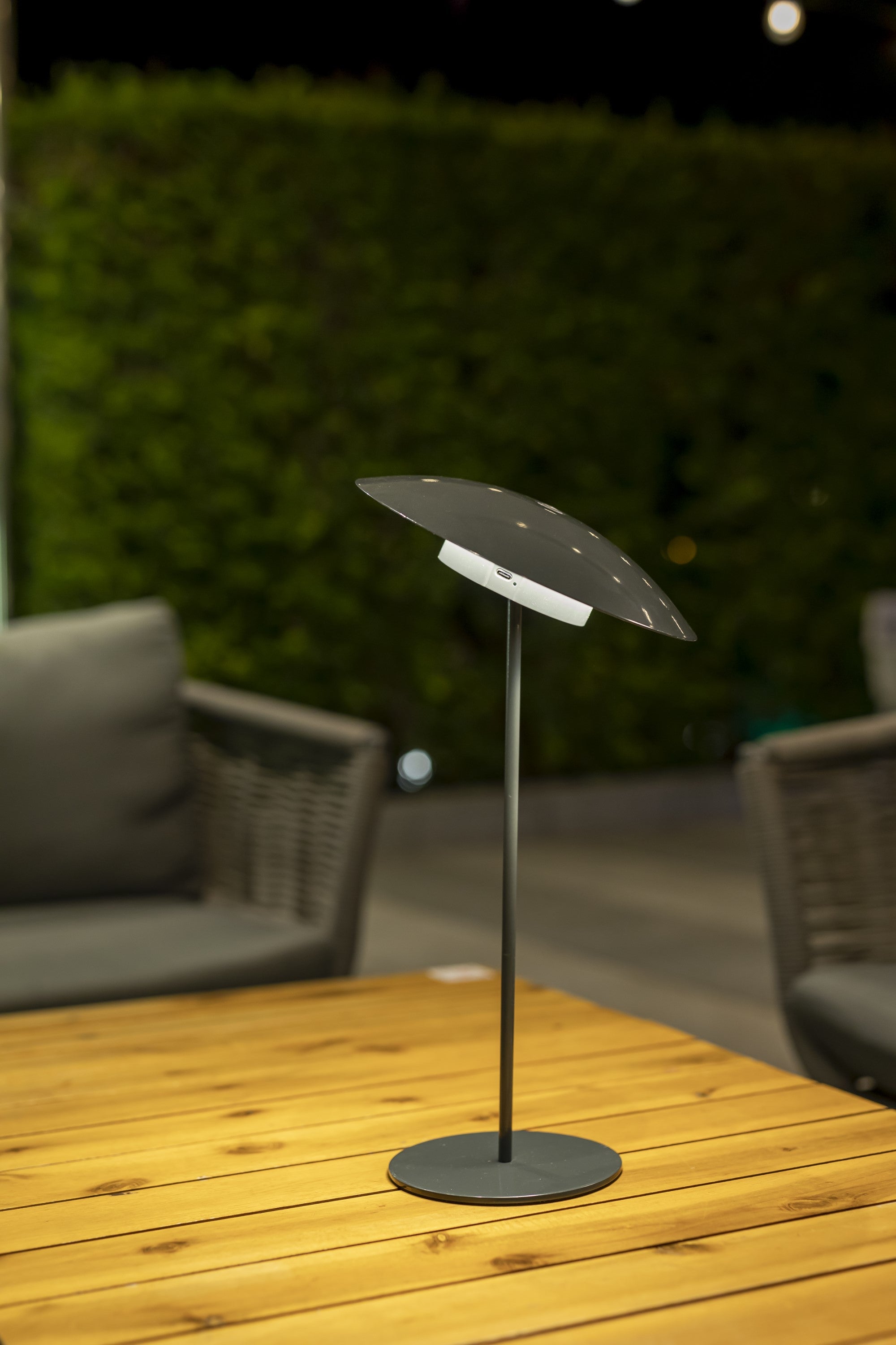 Tual Cordless LED Outdoor Table Lamp 16" Dark Gray
