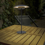 Tual Cordless LED Outdoor Table Lamp 16" Dark Gray, Ellumiglow