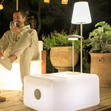 Tual Cordless LED Outdoor Table Lamp 16" White, Ellumiglow
