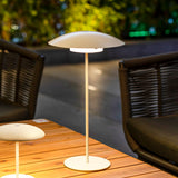 Tual Cordless LED Outdoor Table Lamp 16" White, Ellumiglow
