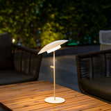 Tual Cordless LED Outdoor Table Lamp 16" White, Ellumiglow