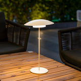 Tual Cordless LED Outdoor Table Lamp 16" White, Ellumiglow