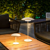 Tual Cordless LED Outdoor Table Lamp 11" White, Ellumiglow