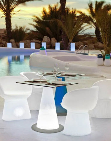 Fortuna 5-pc Dining Set - Solar LED Furniture (RGB + White)