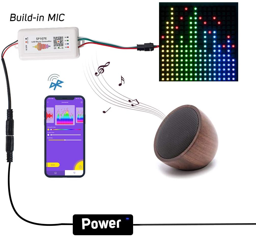 Sound Activated Smart Pixel Bluetooth Controller