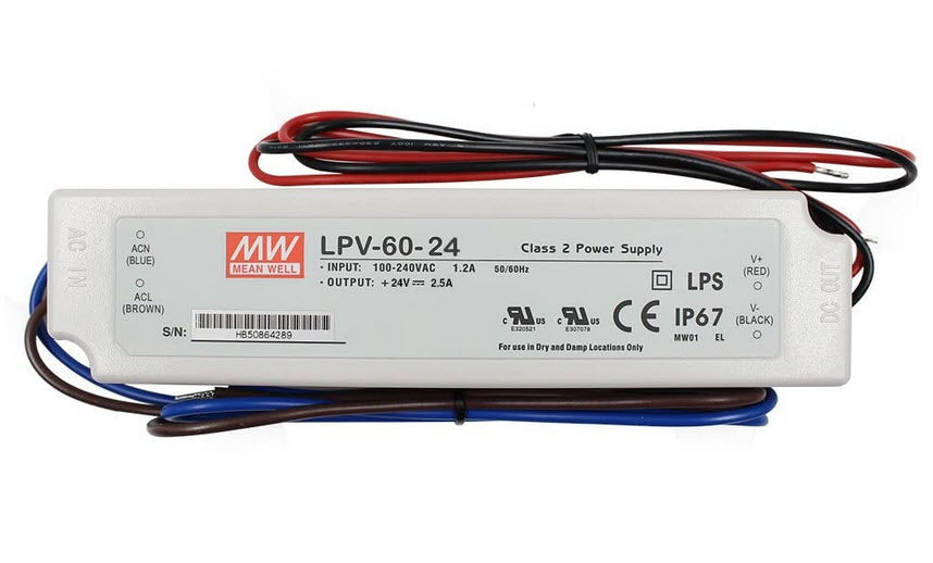 Meanwell 24V 60W (Non-Dimmable) LED Driver