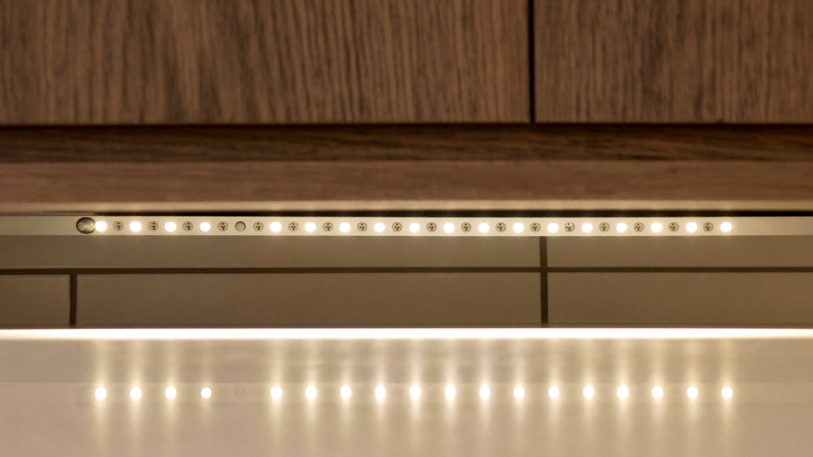 Standard LED strip with visible pixels