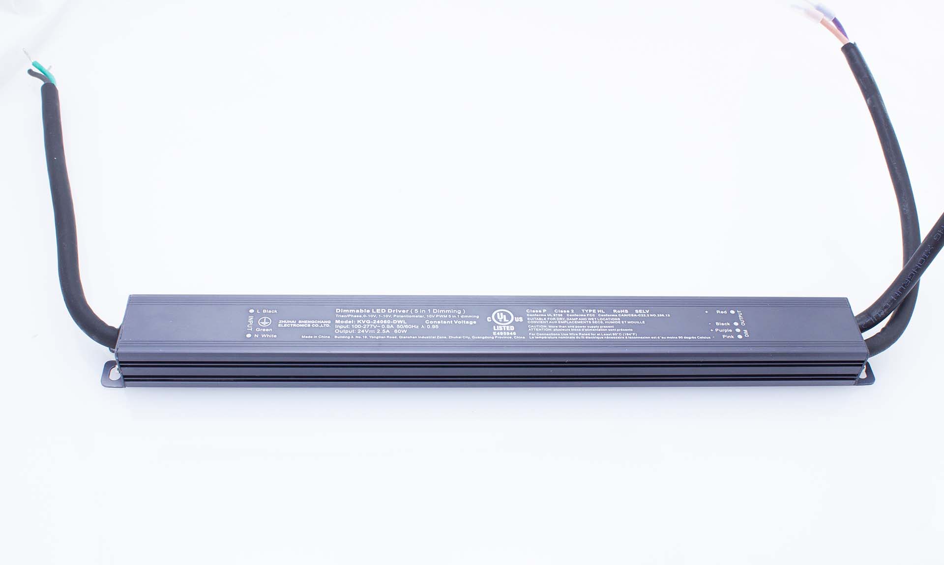 24V Wavelux Indoor/Outdoor Slimline Dimmable LED Driver - 60W