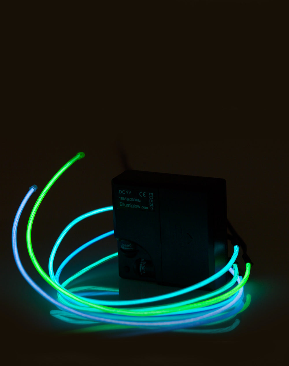 EL Wire Color Evaluation Kit (Cool Colors illuminated)